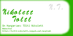 nikolett toltl business card